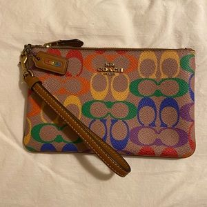 Coach Pride CC Rainbow Wristlet